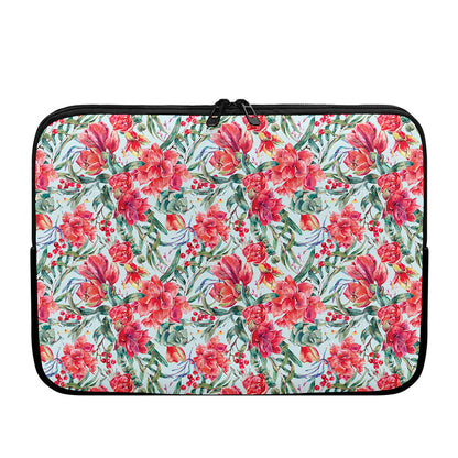 Red Amaryllis Pattern Print Laptop Sleeve