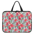 Red Amaryllis Pattern Print Laptop Sleeve With Handle