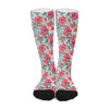 Red Amaryllis Pattern Print Long Socks