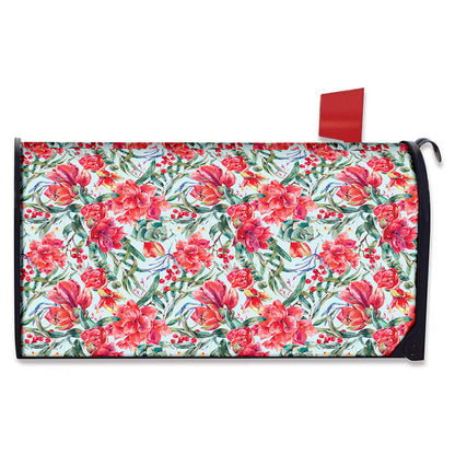 Red Amaryllis Pattern Print Mailbox Cover