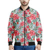 Red Amaryllis Pattern Print Men's Bomber Jacket