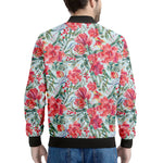 Red Amaryllis Pattern Print Men's Bomber Jacket