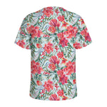 Red Amaryllis Pattern Print Men's Sports T-Shirt