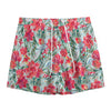 Red Amaryllis Pattern Print Mesh Shorts