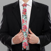 Red Amaryllis Pattern Print Necktie