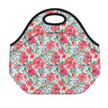 Red Amaryllis Pattern Print Neoprene Lunch Bag