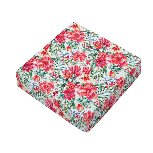 Red Amaryllis Pattern Print Outdoor Seat Cushion Cover