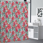 Red Amaryllis Pattern Print Premium Shower Curtain