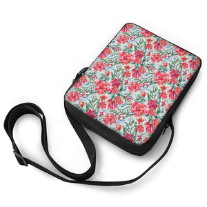 Red Amaryllis Pattern Print Rectangular Crossbody Bag