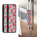 Red Amaryllis Pattern Print Refrigerator Handle Covers