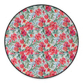 Red Amaryllis Pattern Print Round Floor Mat