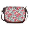Red Amaryllis Pattern Print Saddle Bag
