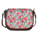 Red Amaryllis Pattern Print Saddle Bag