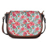 Red Amaryllis Pattern Print Saddle Bag