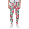 Red Amaryllis Pattern Print Joggers
