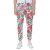 Red Amaryllis Pattern Print Scuba Joggers