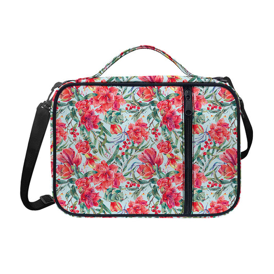 Red Amaryllis Pattern Print Shoulder Strap Bible Bag