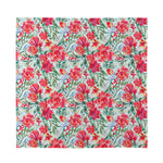 Red Amaryllis Pattern Print Silk Bandana