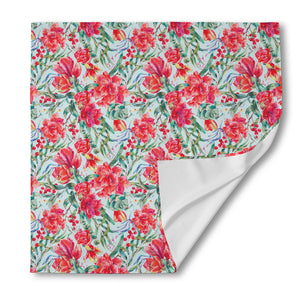 Red Amaryllis Pattern Print Silk Bandana