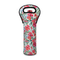 Red Amaryllis Pattern Print Single Neoprene Wine Tote