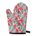 Red Amaryllis Pattern Print Single Oven Mitt