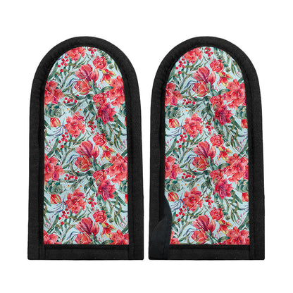 Red Amaryllis Pattern Print Skillet Handle Cover