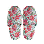 Red Amaryllis Pattern Print Slippers