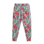 Red Amaryllis Pattern Print Sweatpants