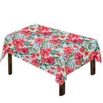 Red Amaryllis Pattern Print Tablecloth