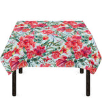 Red Amaryllis Pattern Print Tablecloth