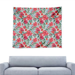 Red Amaryllis Pattern Print Tapestry