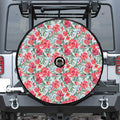 Red Amaryllis Pattern Print Tire Cover With Camera Hole
