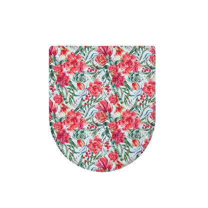 Red Amaryllis Pattern Print Toilet Lid Cover