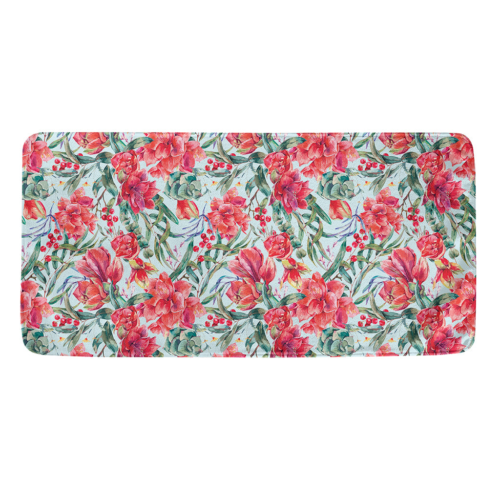 Red Amaryllis Pattern Print Towel