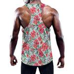 Red Amaryllis Pattern Print Training Tank Top