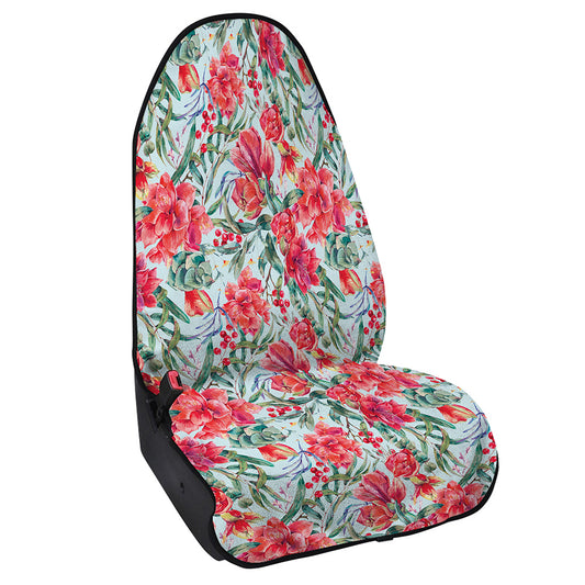 Red Amaryllis Pattern Print Waterproof Car Seat Cover