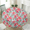 Red Amaryllis Pattern Print Waterproof Round Tablecloth