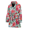 Red Amaryllis Pattern Print Women's Bathrobe