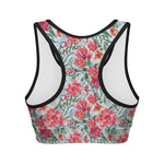 Red Amaryllis Pattern Print Women's Sports Bra