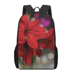 Red Amaryllis Print 17 Inch Backpack