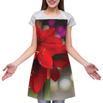 Red Amaryllis Print Adjustable Apron