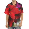 Red Amaryllis Print Aloha Shirt