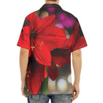 Red Amaryllis Print Aloha Shirt