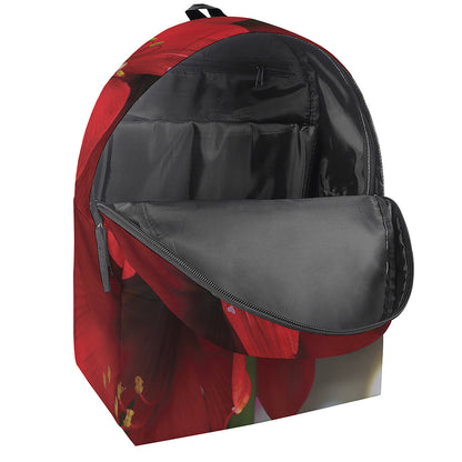 Red Amaryllis Print Backpack