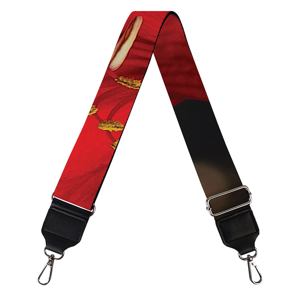 Red Amaryllis Print Bag Strap