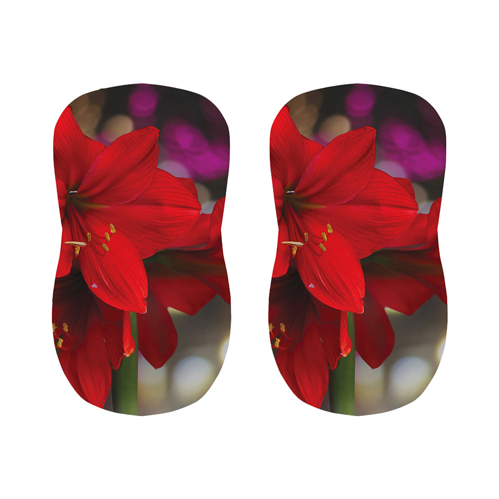 Red Amaryllis Print Bar Stool Covers
