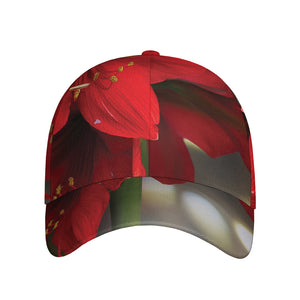 Red Amaryllis Print Baseball Cap