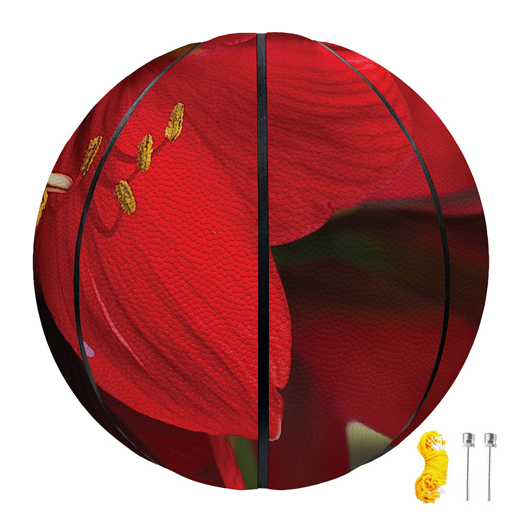 Red Amaryllis Print Basketball