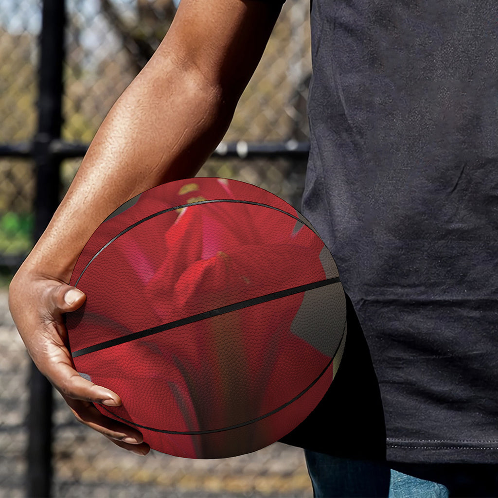 Red Amaryllis Print Basketball