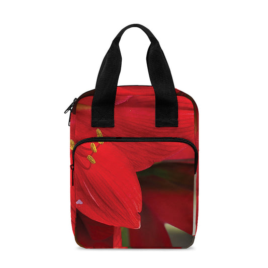 Red Amaryllis Print Bible Tote Bag